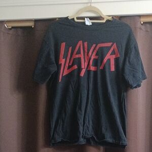 Port and Company Black T-Shirt with Red Graphic - Slayer Style